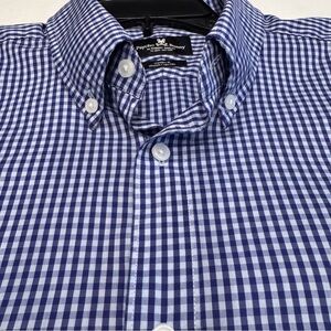 Psycho Bunny Shirt Men’s Sz 16 1/2 X 33 Button Up Shirt Long Sleeve Blue/White
